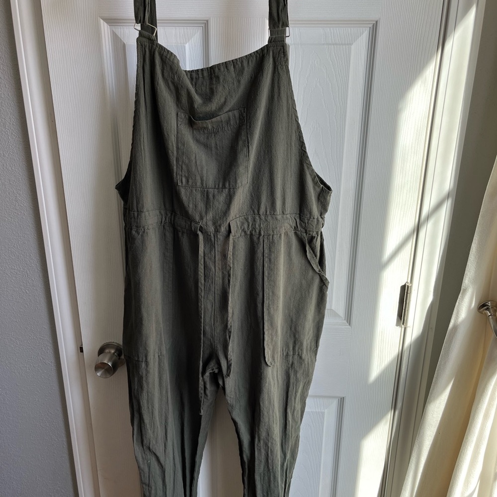 Fashion Cotton/Linen blend overalls, size L